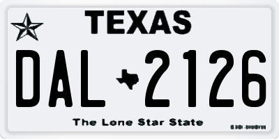 TX license plate DAL2126