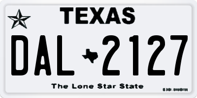 TX license plate DAL2127
