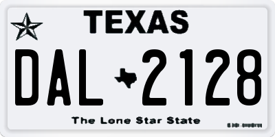 TX license plate DAL2128