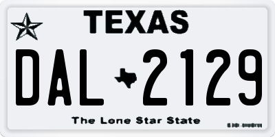 TX license plate DAL2129