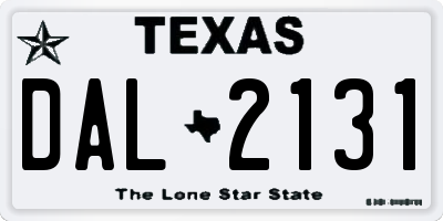 TX license plate DAL2131