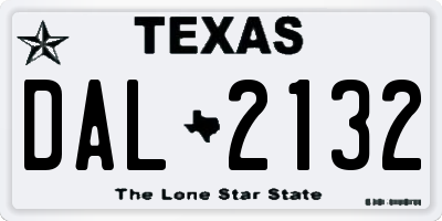 TX license plate DAL2132