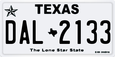 TX license plate DAL2133