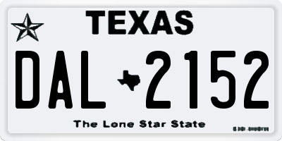 TX license plate DAL2152