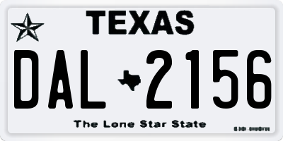 TX license plate DAL2156
