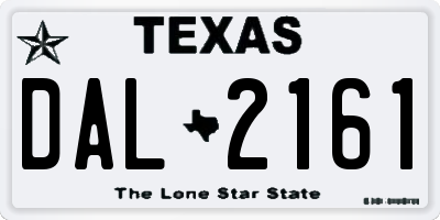 TX license plate DAL2161