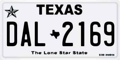 TX license plate DAL2169