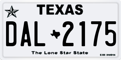 TX license plate DAL2175
