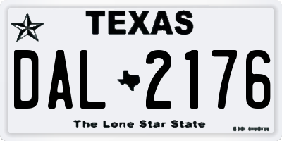 TX license plate DAL2176