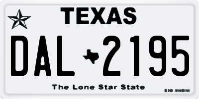 TX license plate DAL2195