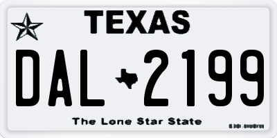 TX license plate DAL2199