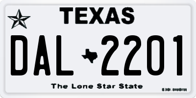 TX license plate DAL2201