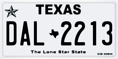 TX license plate DAL2213