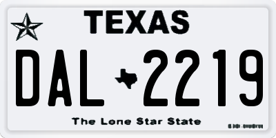 TX license plate DAL2219
