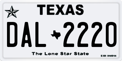 TX license plate DAL2220