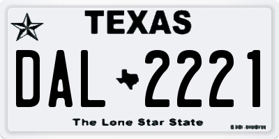 TX license plate DAL2221