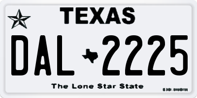 TX license plate DAL2225