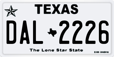 TX license plate DAL2226