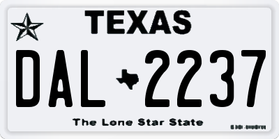 TX license plate DAL2237