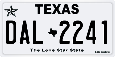 TX license plate DAL2241