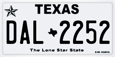 TX license plate DAL2252