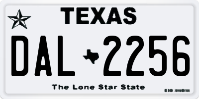 TX license plate DAL2256