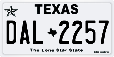 TX license plate DAL2257