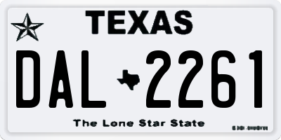 TX license plate DAL2261