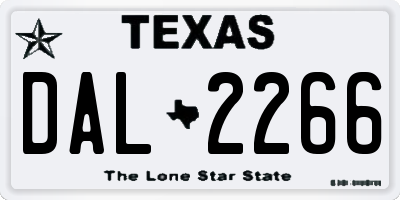 TX license plate DAL2266