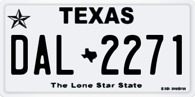 TX license plate DAL2271