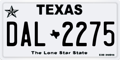 TX license plate DAL2275