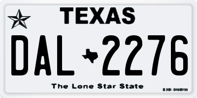 TX license plate DAL2276