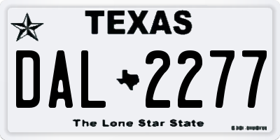 TX license plate DAL2277
