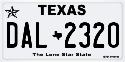 TX license plate DAL2320