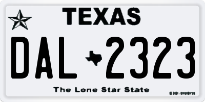 TX license plate DAL2323