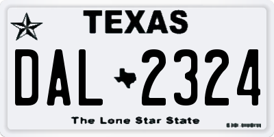 TX license plate DAL2324