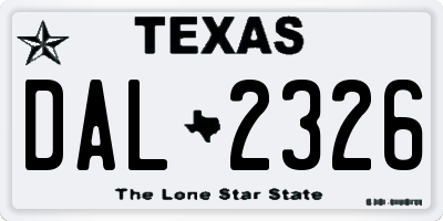 TX license plate DAL2326