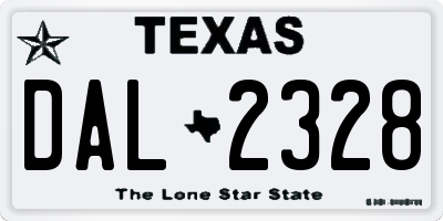 TX license plate DAL2328
