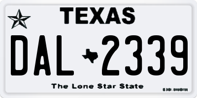 TX license plate DAL2339