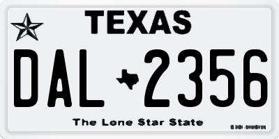 TX license plate DAL2356