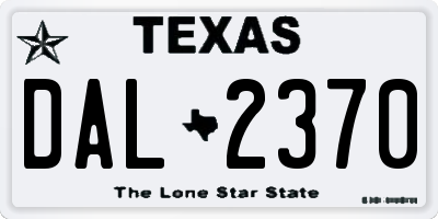 TX license plate DAL2370
