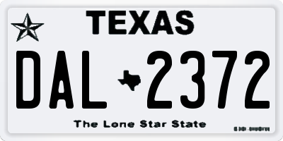 TX license plate DAL2372