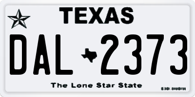 TX license plate DAL2373