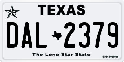 TX license plate DAL2379