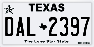 TX license plate DAL2397