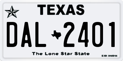 TX license plate DAL2401
