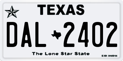 TX license plate DAL2402