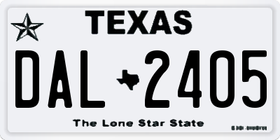 TX license plate DAL2405
