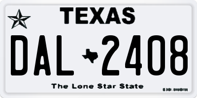 TX license plate DAL2408