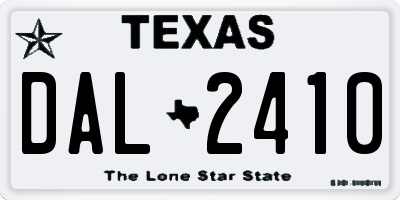 TX license plate DAL2410